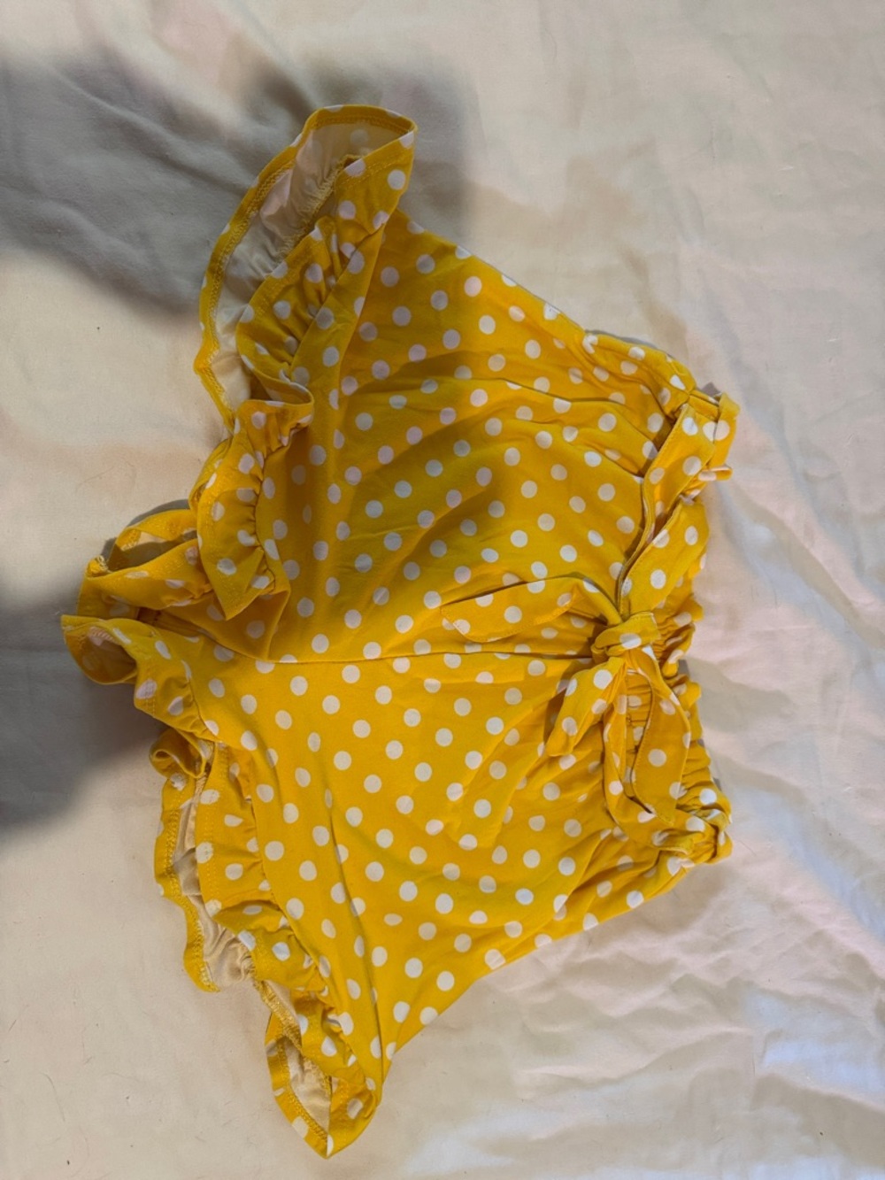 Rare Editions Yellow Polka Dot Ruffled Shorts